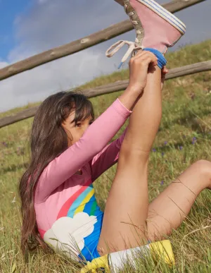 Activewear Leotard-Pink Lemonade Rainbow