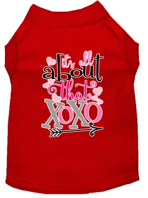 All About That Xoxo Screen Print Dog Shirt Red Lg