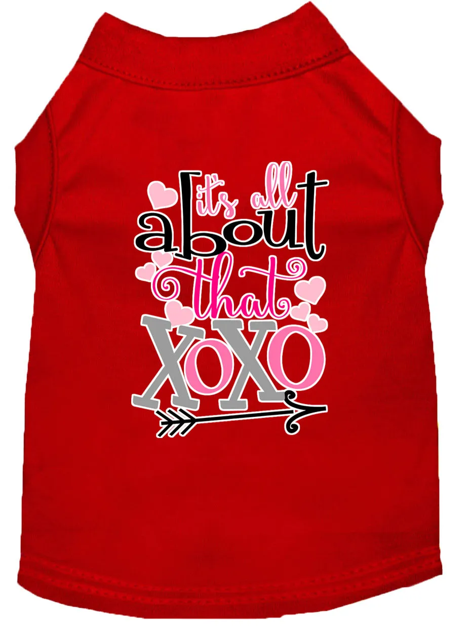 All About That Xoxo Screen Print Dog Shirt Red Lg