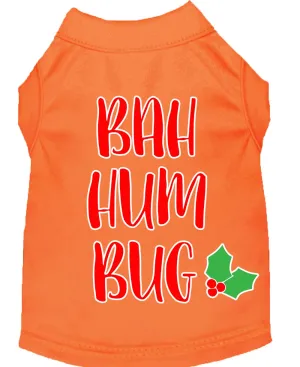 Bah Humbug Screen Print Dog Shirt Orange Sm