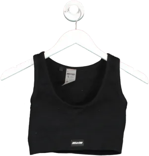 Bo   Tee Black Ribbed Sports Bra UK S