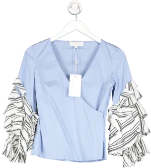 Caroline Constas Blue Athena Blouse UK XS