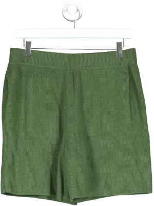 cos Green Pull On Ribbed Shorts UK S