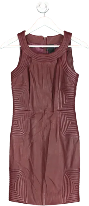 Faith Connexion Red Leather Geometric Mini Dress UK XS/S