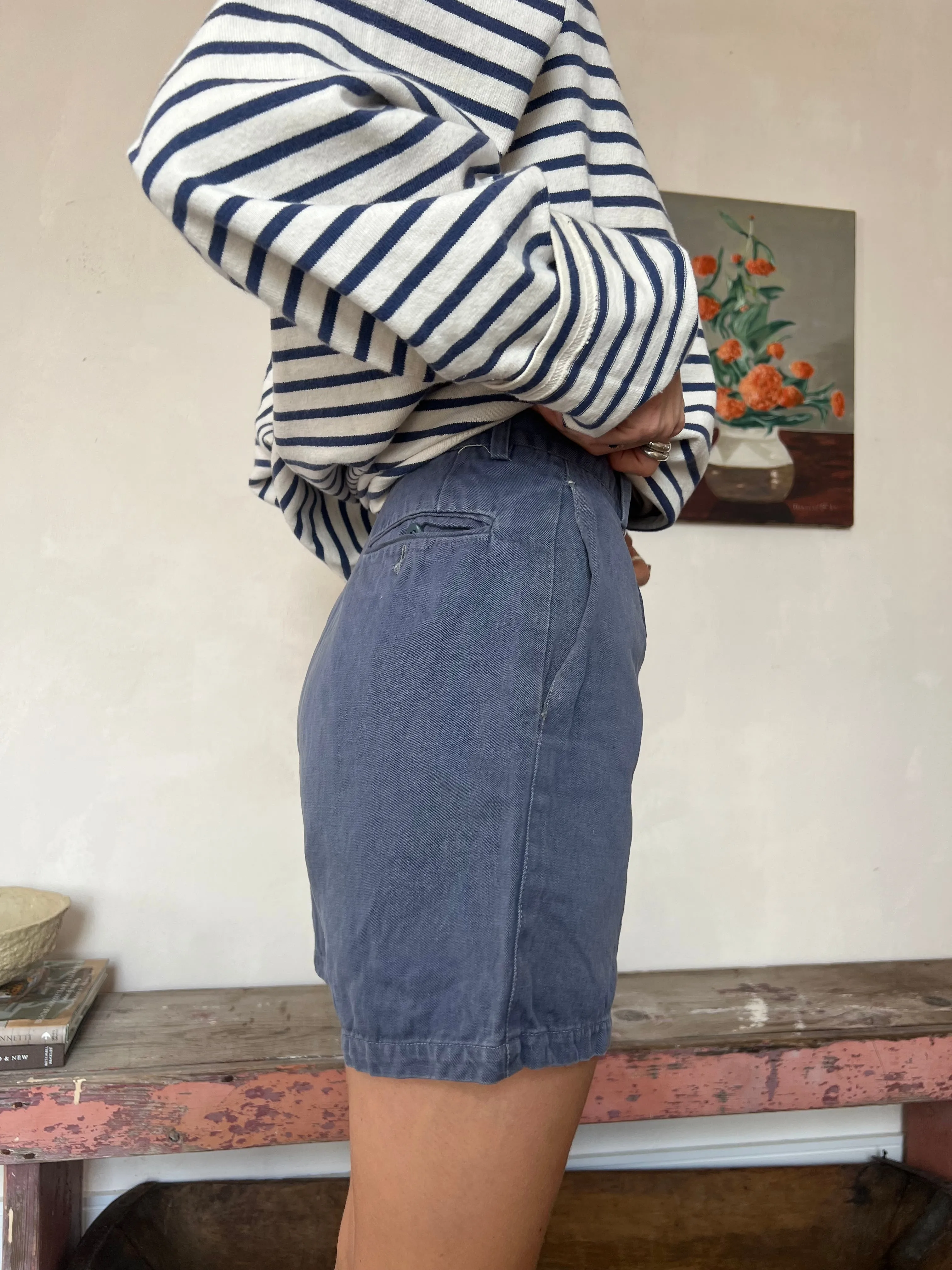 French Faded Workwear Shorts #1
