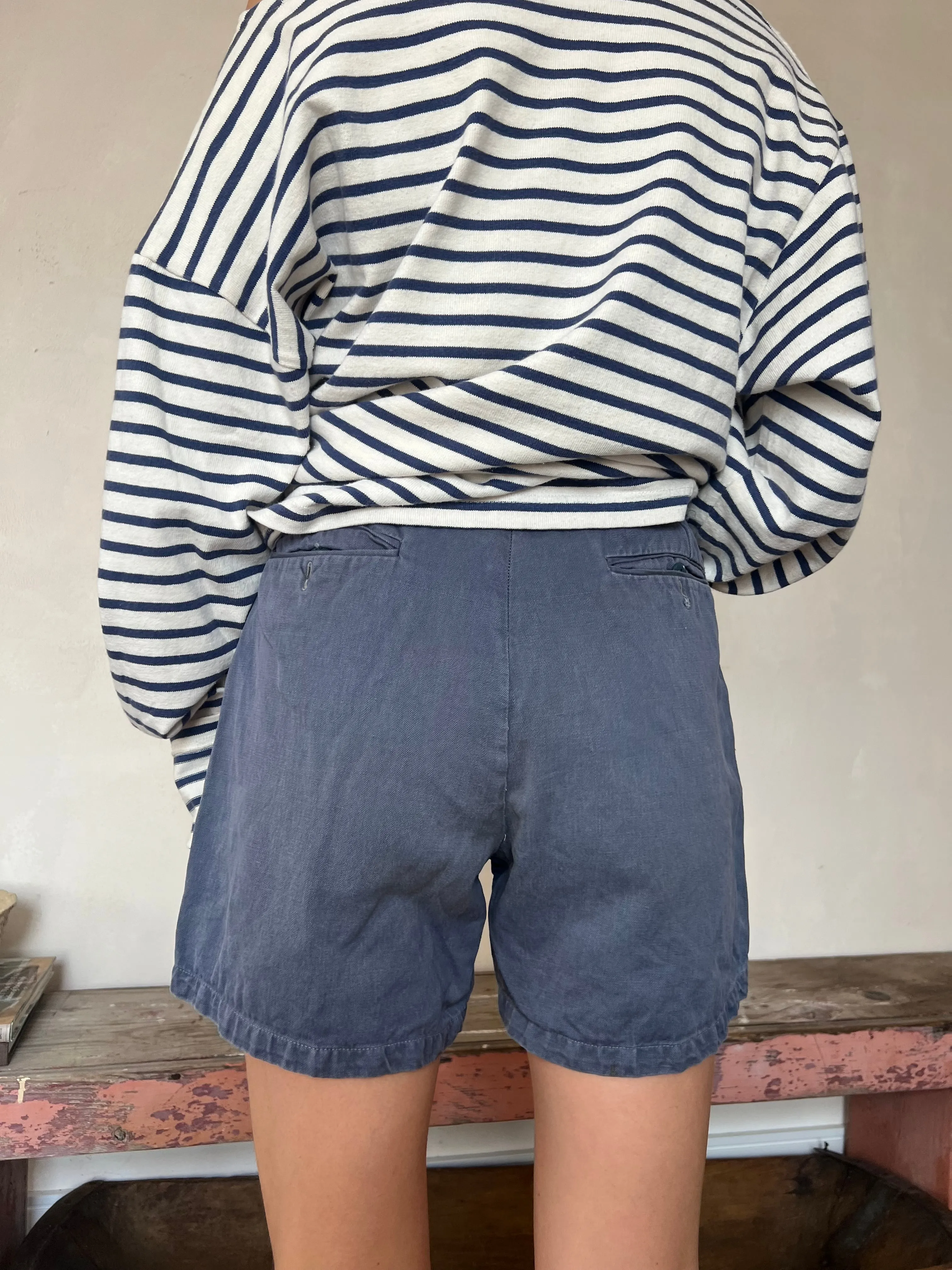 French Faded Workwear Shorts #1