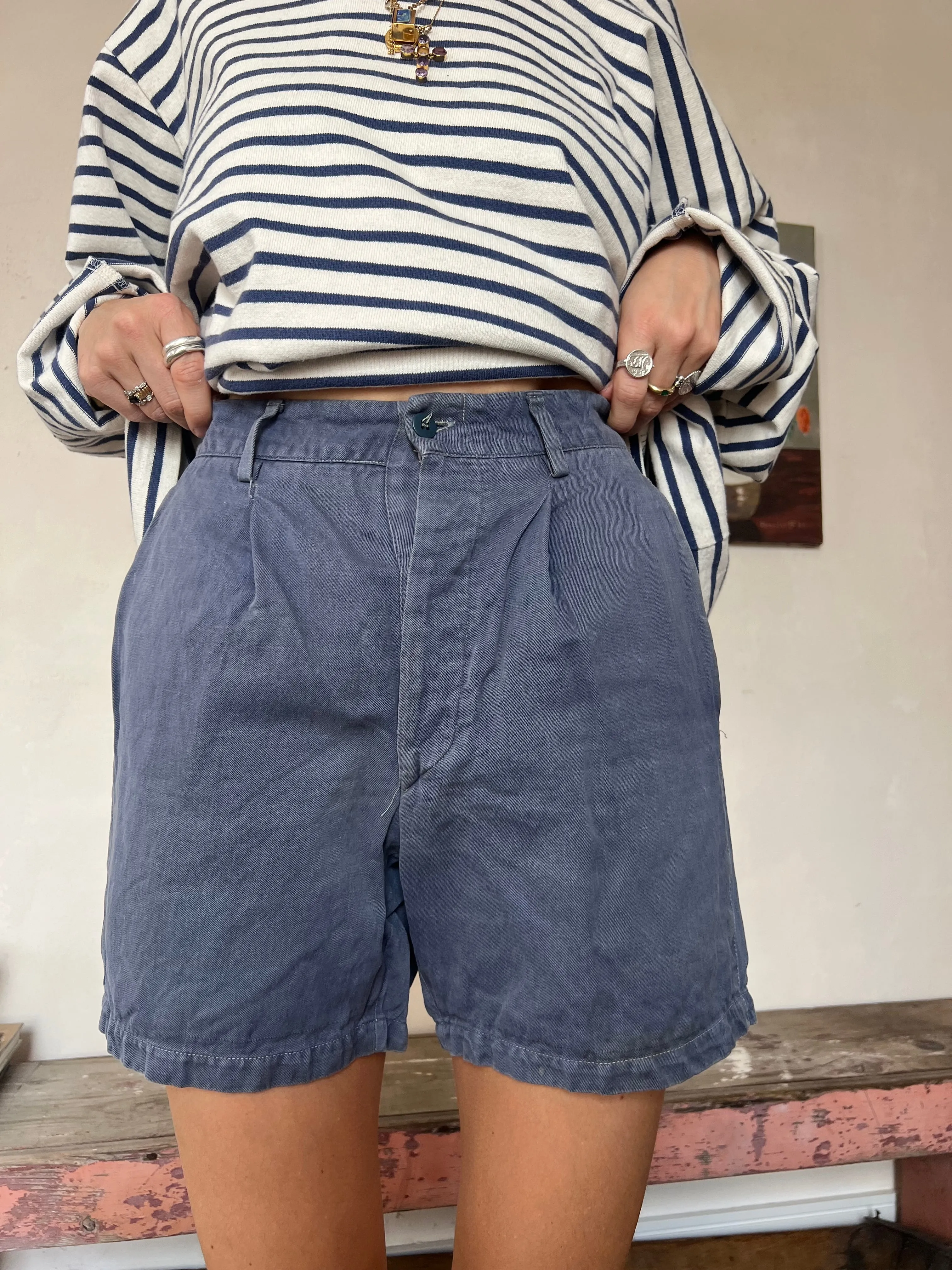 French Faded Workwear Shorts #1
