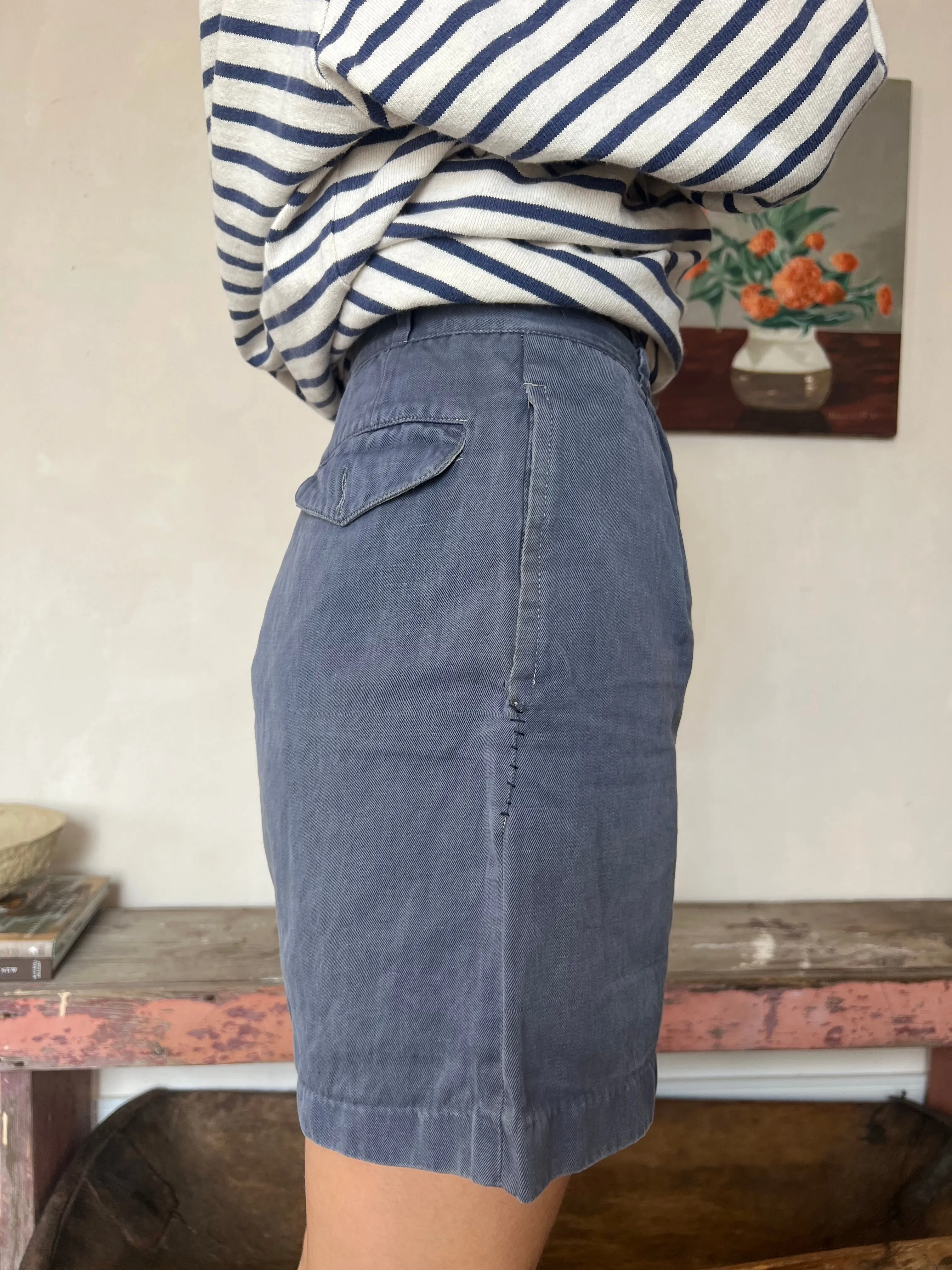 French Faded Workwear Shorts #2