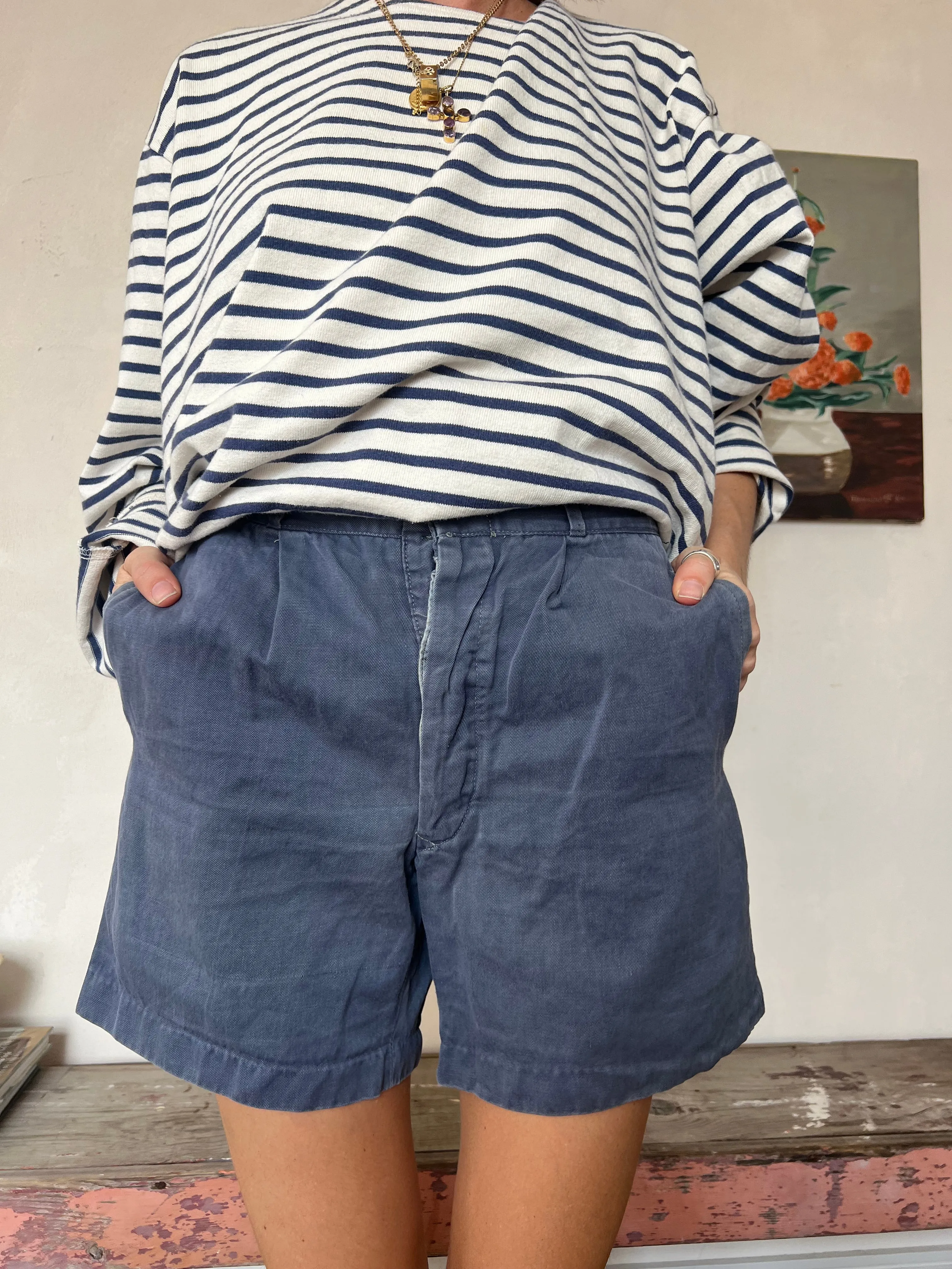French Faded Workwear Shorts #2