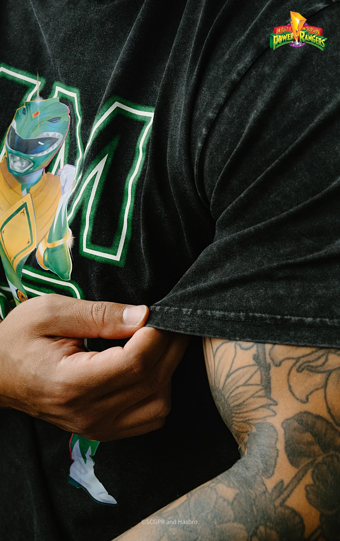 Green Ranger Retro Graphic Acid Wash Tee