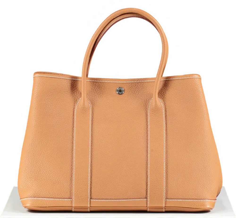 Herms Gold Leather Garden Party 36 Tote Handbag