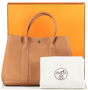 Herms Gold Leather Garden Party 36 Tote Handbag