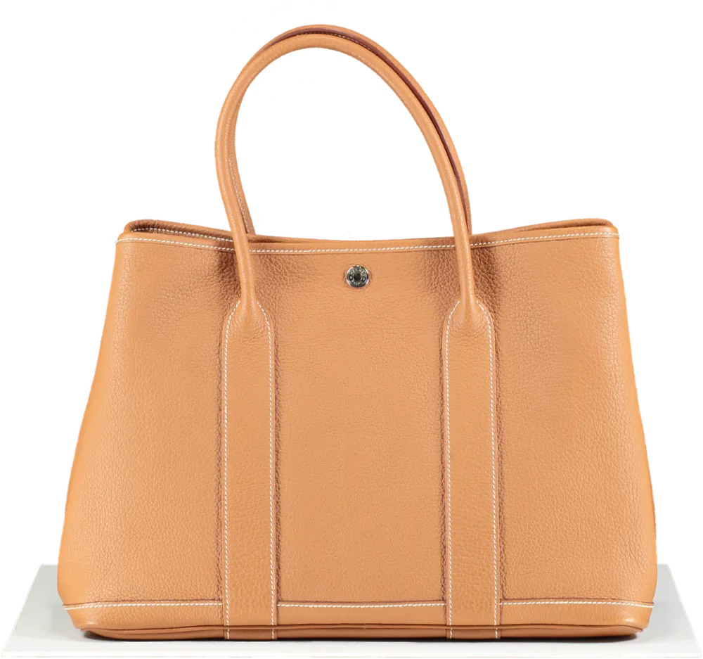 Herms Gold Leather Garden Party 36 Tote Handbag