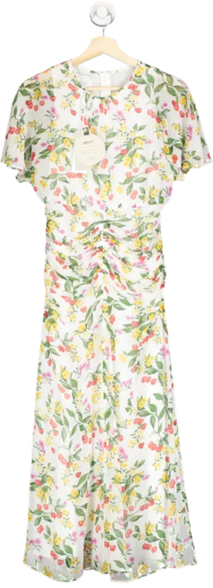 Hobbs White Tegan Silk Dress UK 6