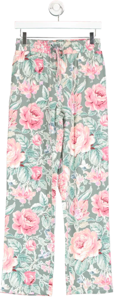 Laura Ashley Green Floral Print Pull On Trouser UK 8
