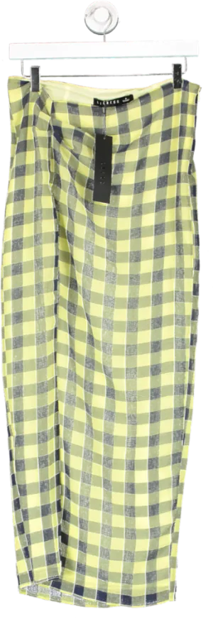Lioness Yellow Mariah Maxi Checked Skirt UK S