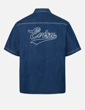 Logo Embroidery Fashion Fit Denim Short-Sleeves Shirt