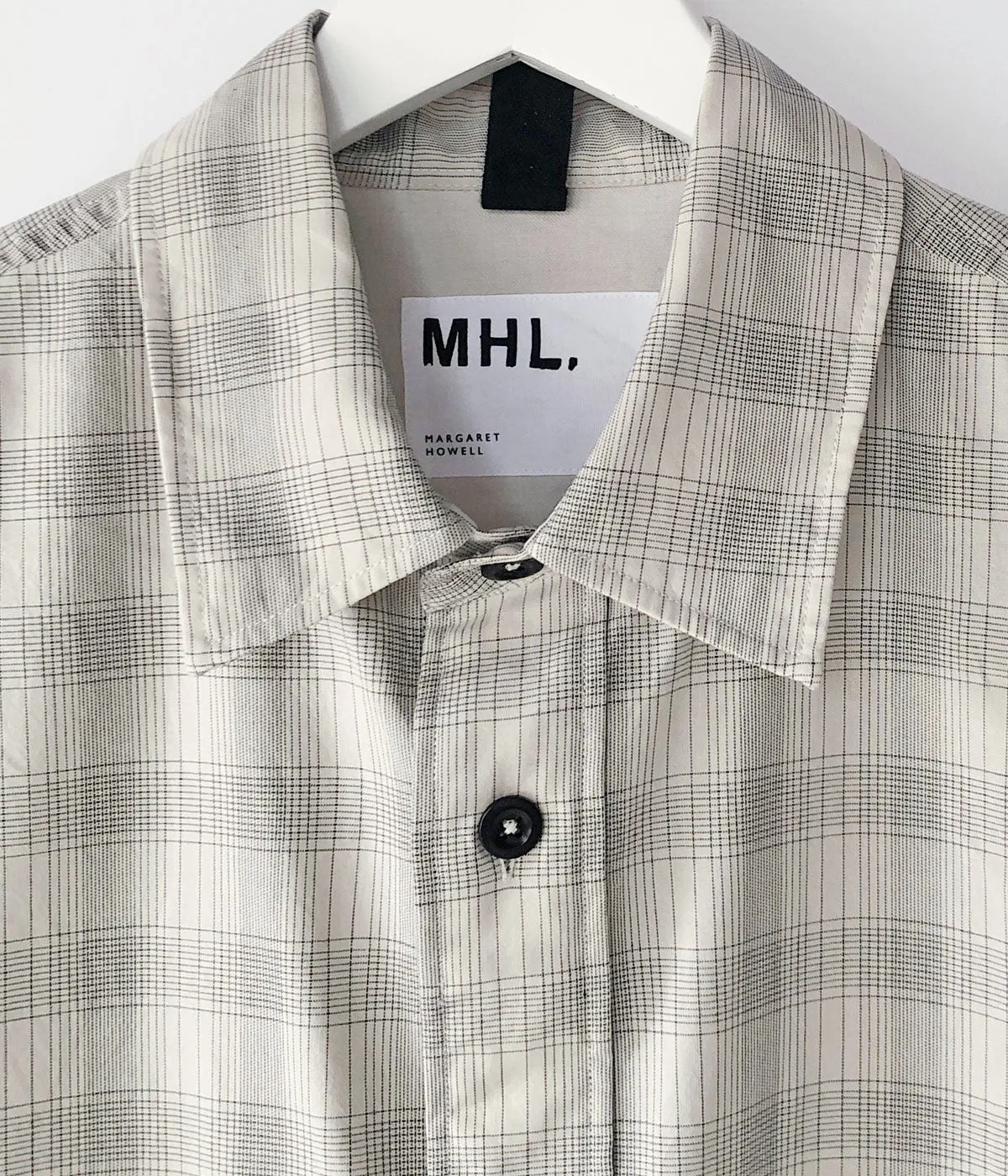 MHL./WORKWEAR CHECK COTTON SHIRTING (ECRU)