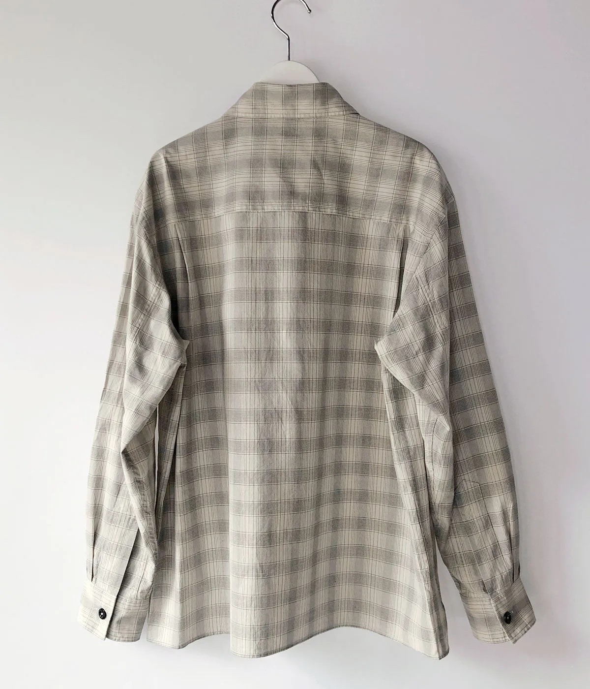 MHL./WORKWEAR CHECK COTTON SHIRTING (ECRU)