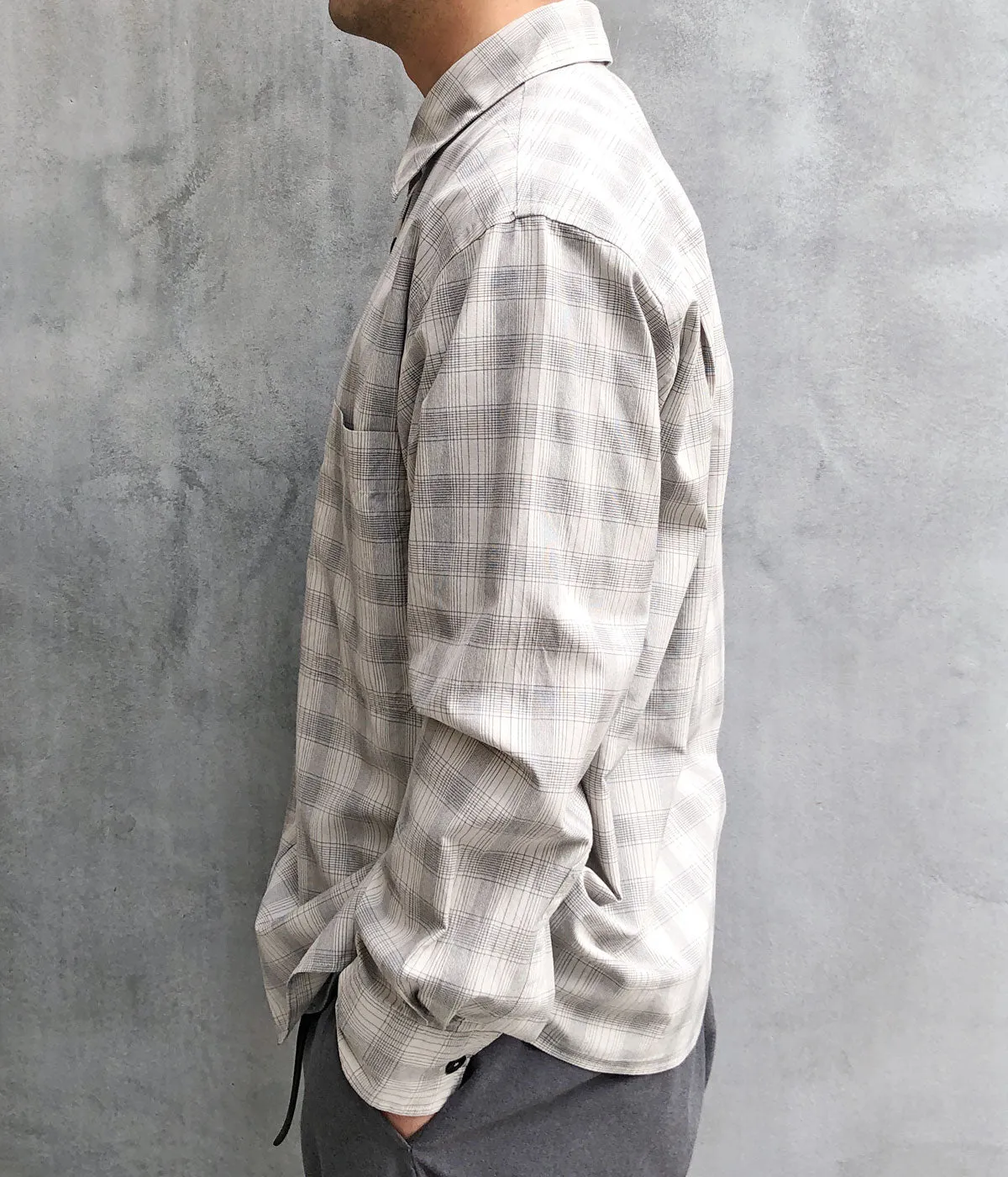 MHL./WORKWEAR CHECK COTTON SHIRTING (ECRU)