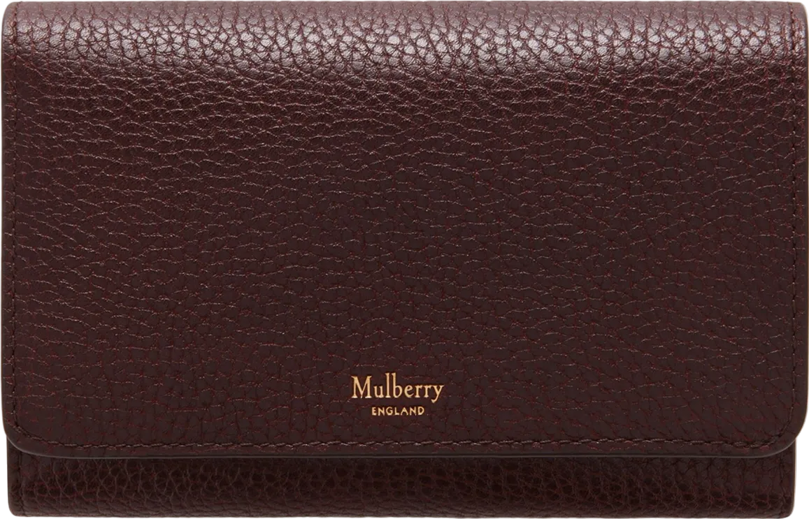 Mulberry Red Medium Darley Oxblood Grained Leather Purse Wallet One Size