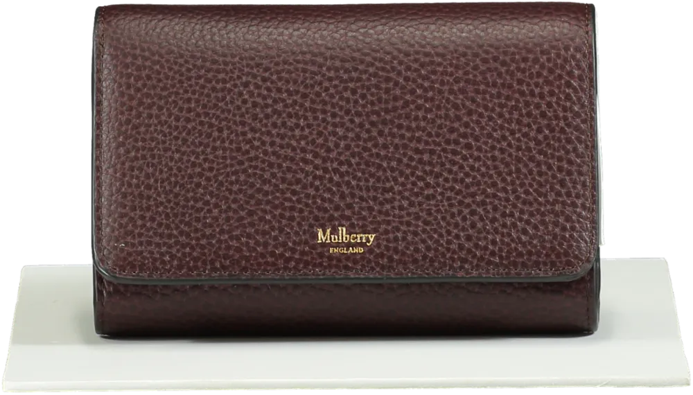 Mulberry Red Medium Darley Oxblood Grained Leather Purse Wallet One Size