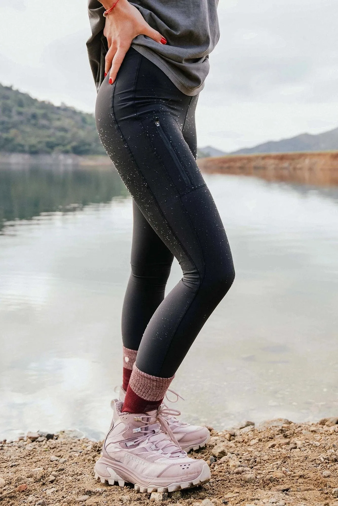 Shower Resistant Softshell Leggings - Black