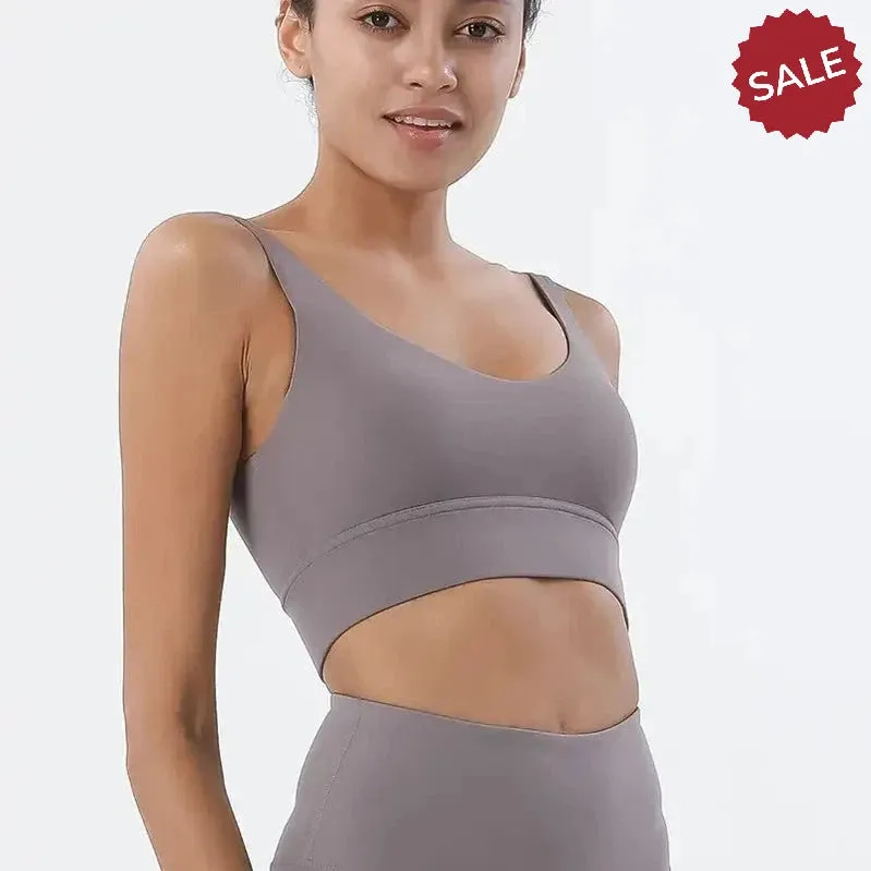 SOISOU Womens Breathable Sports Bra - Removable Pad, Gym Fitness Bralette