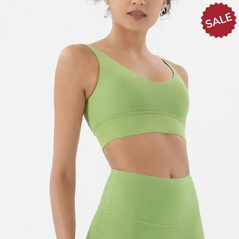 SOISOU Womens Breathable Sports Bra - Removable Pad, Gym Fitness Bralette