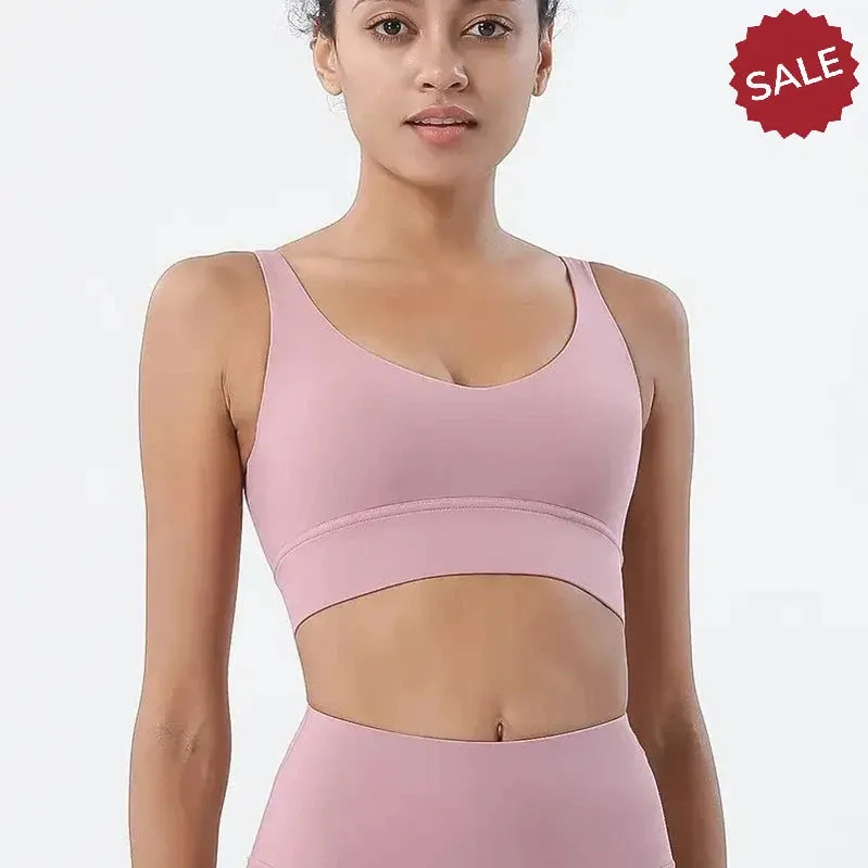 SOISOU Womens Breathable Sports Bra - Removable Pad, Gym Fitness Bralette