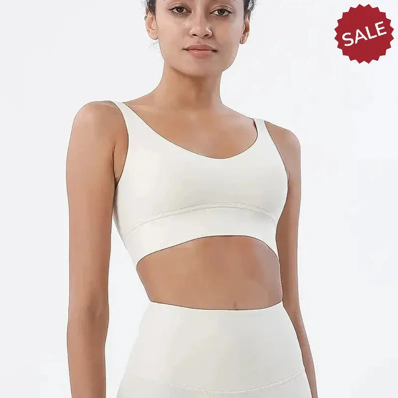 SOISOU Womens Breathable Sports Bra - Removable Pad, Gym Fitness Bralette