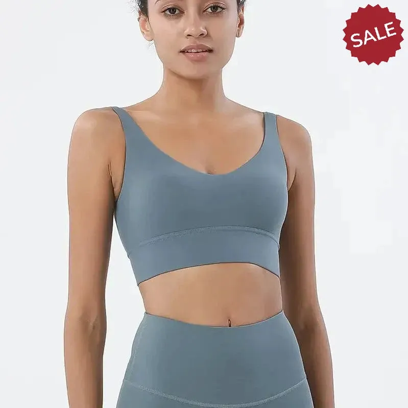 SOISOU Womens Breathable Sports Bra - Removable Pad, Gym Fitness Bralette