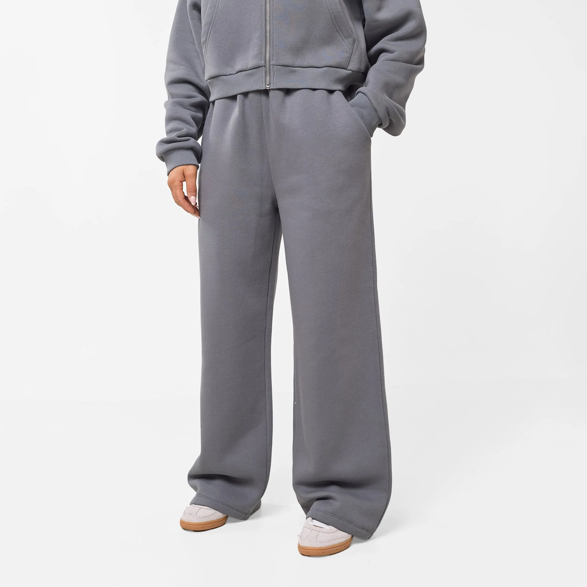 Stacked Crop Tracksuit | Space Grey