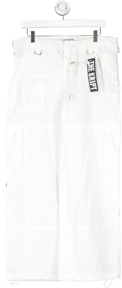 THE KRIPT White Cargo Trousers UK XXS-XS