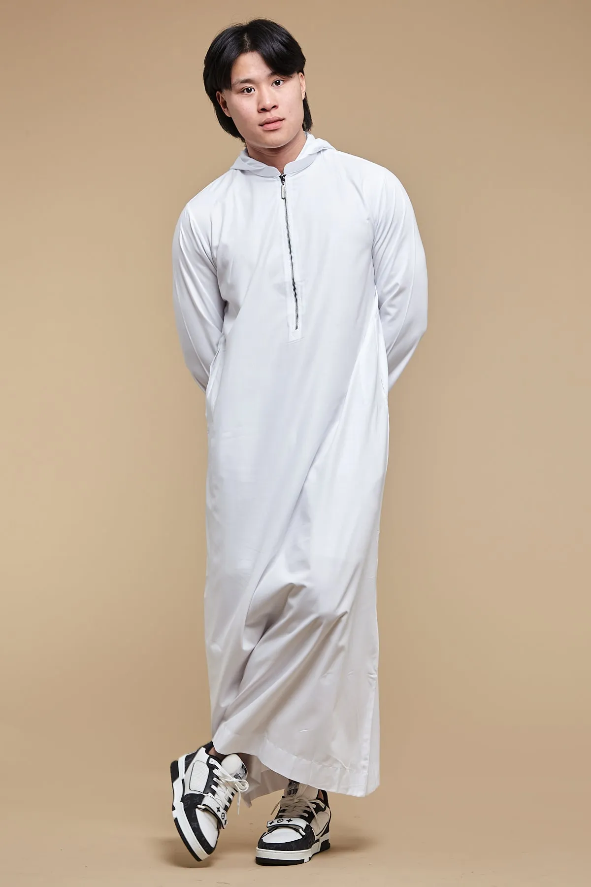 White Striped Hoody Thobe