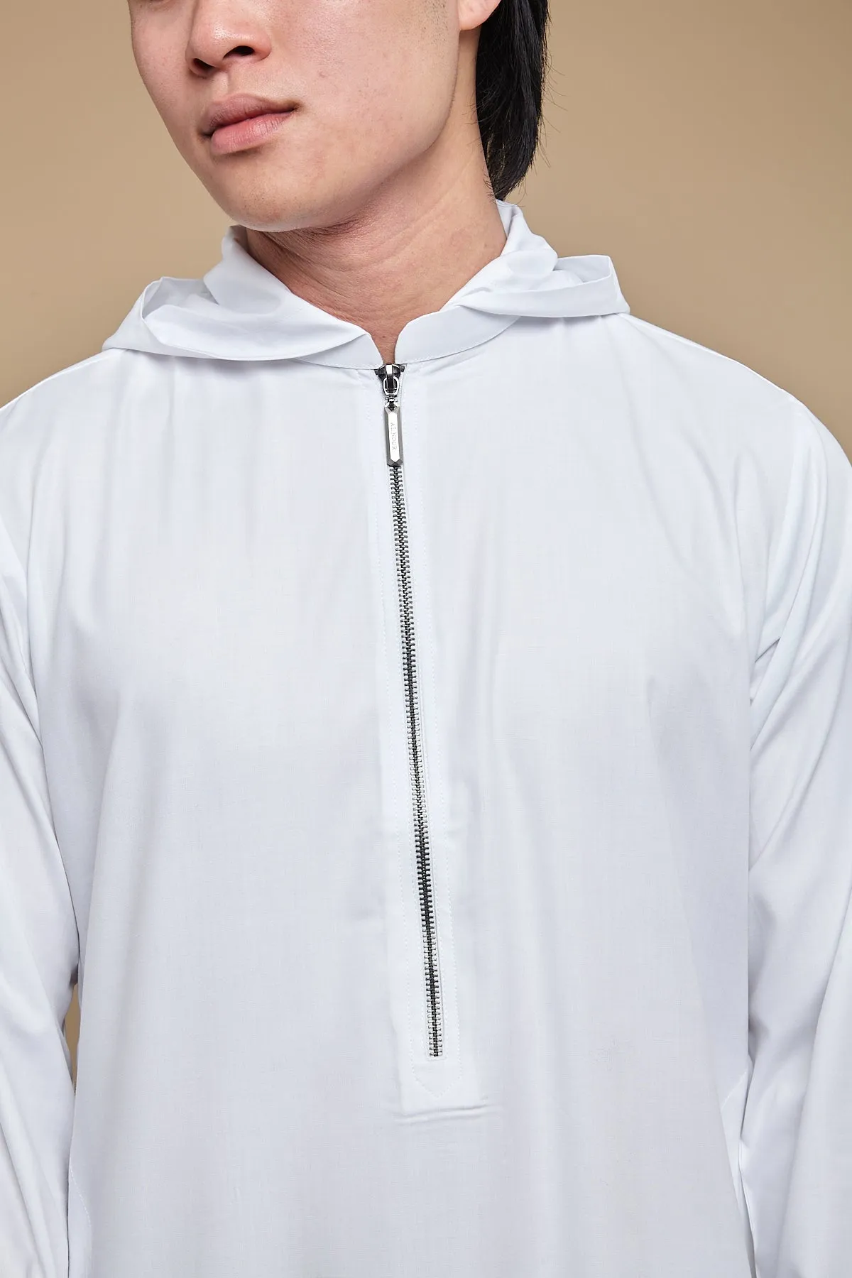 White Striped Hoody Thobe