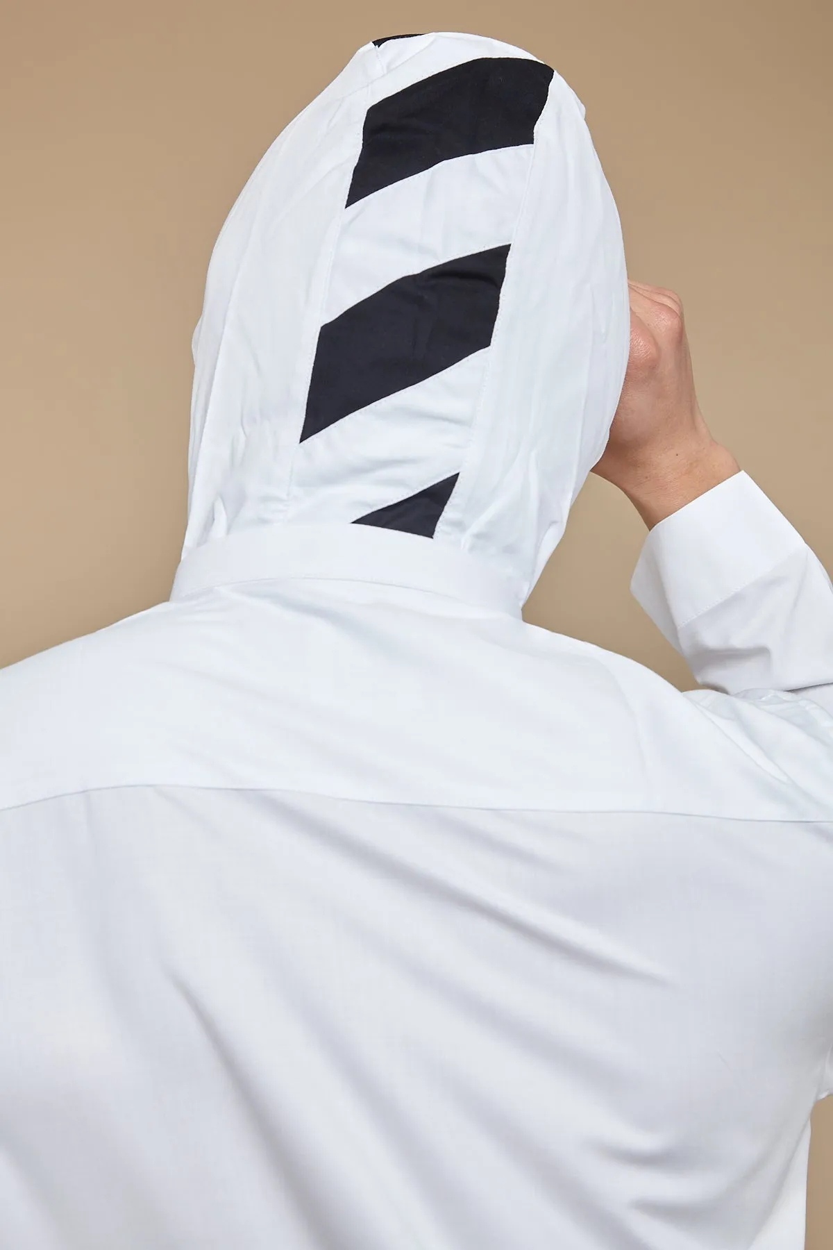 White Striped Hoody Thobe
