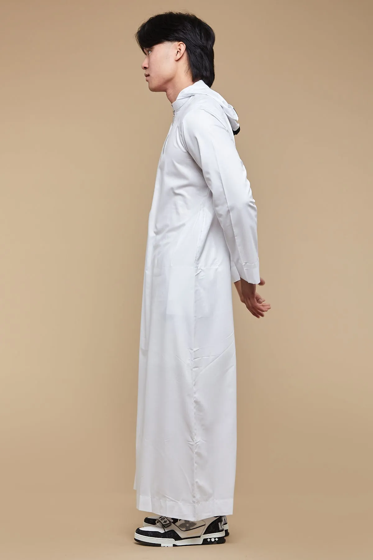 White Striped Hoody Thobe